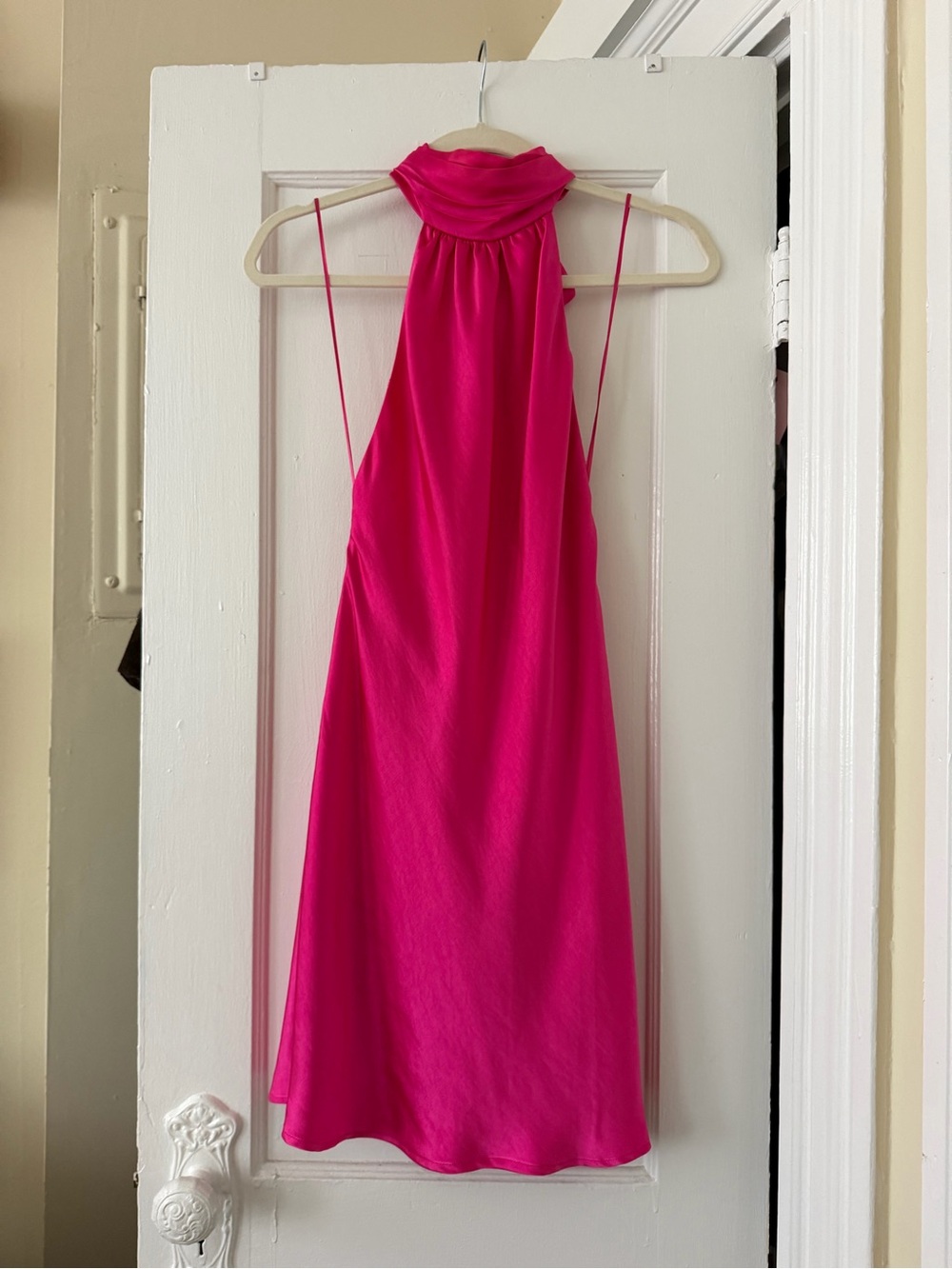 Hot Pink Halter Mini Dress